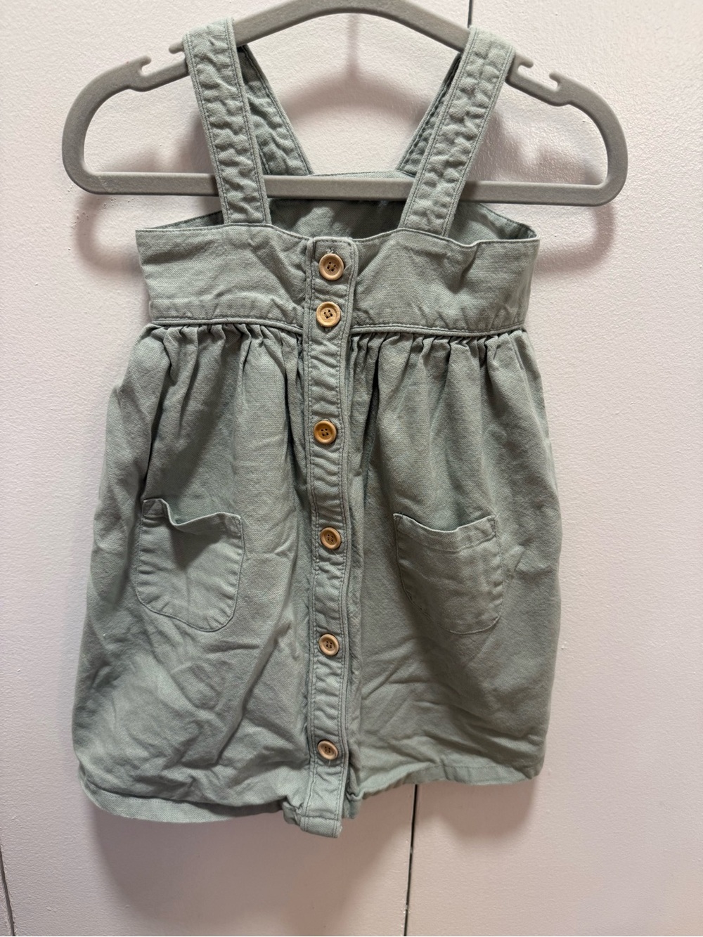 Zara Sage Green Button-Front Dress